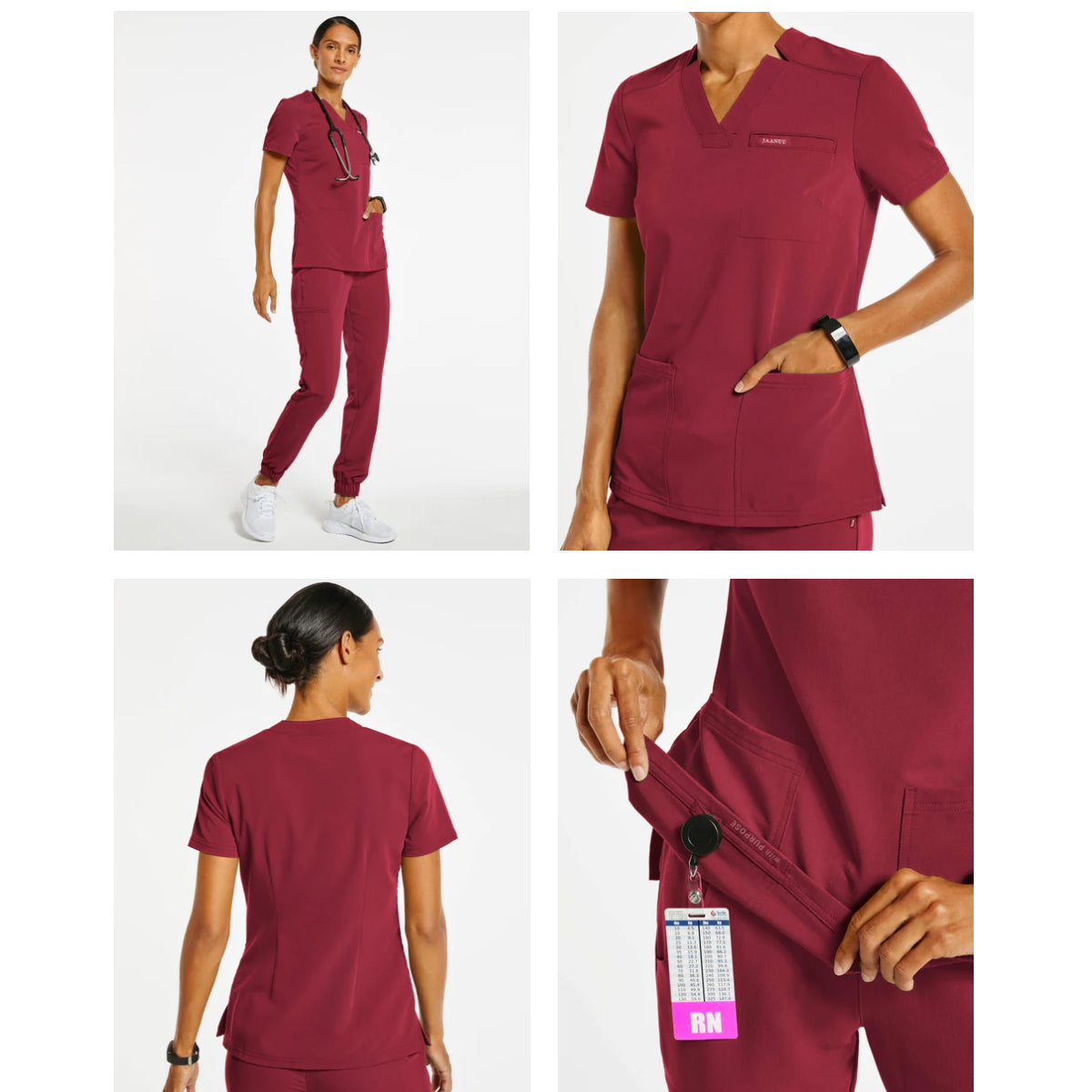 Jaanuu - Women's 3-Pocket Scrub Top (J96172)