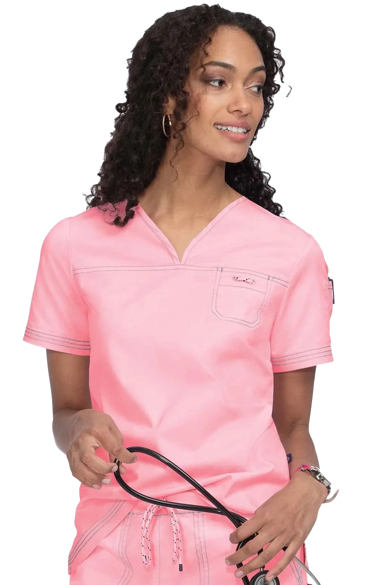 Koi - Stretch Georgia Women's 2-Pocket Tuck-In Scrub Top (1059)