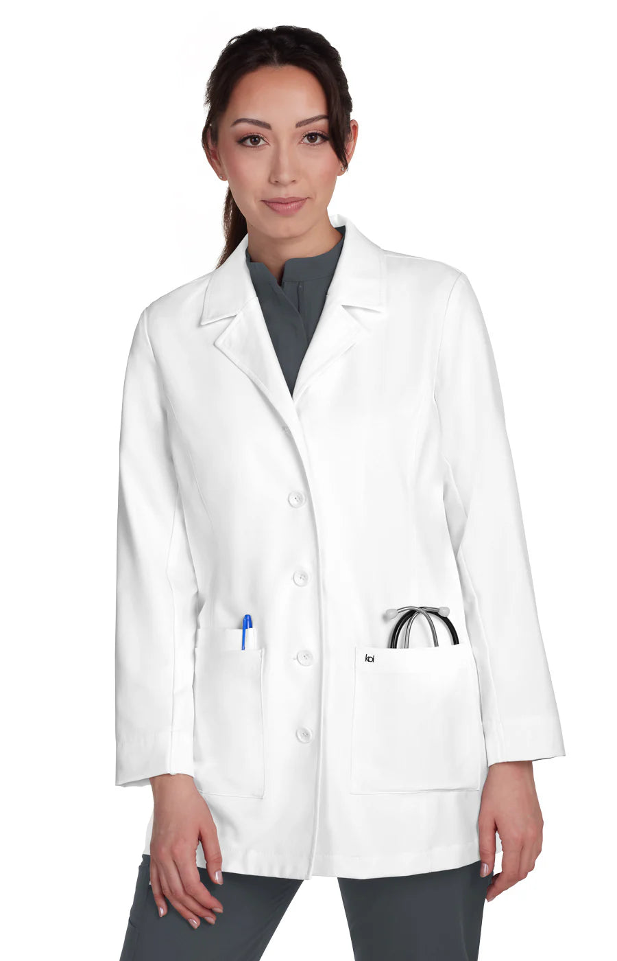 Koi - Scrubs Essentials Hema Women's 4-Pocket Stretch Lab Coat (464)