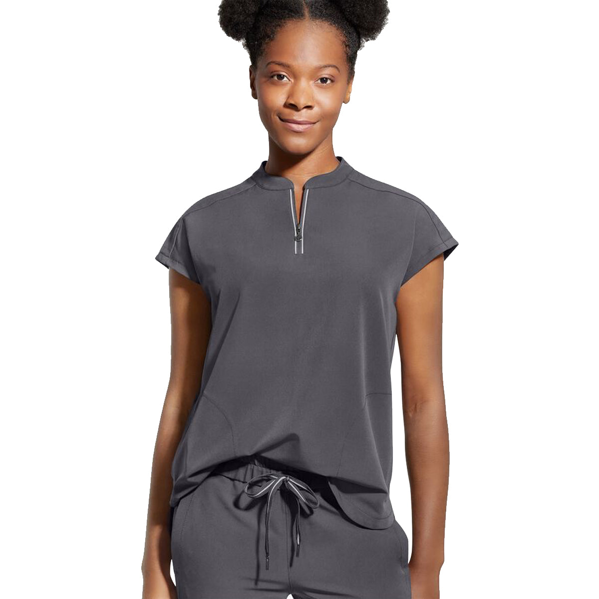 Women's Sandy Zip Mandarin Collar Scrub Top