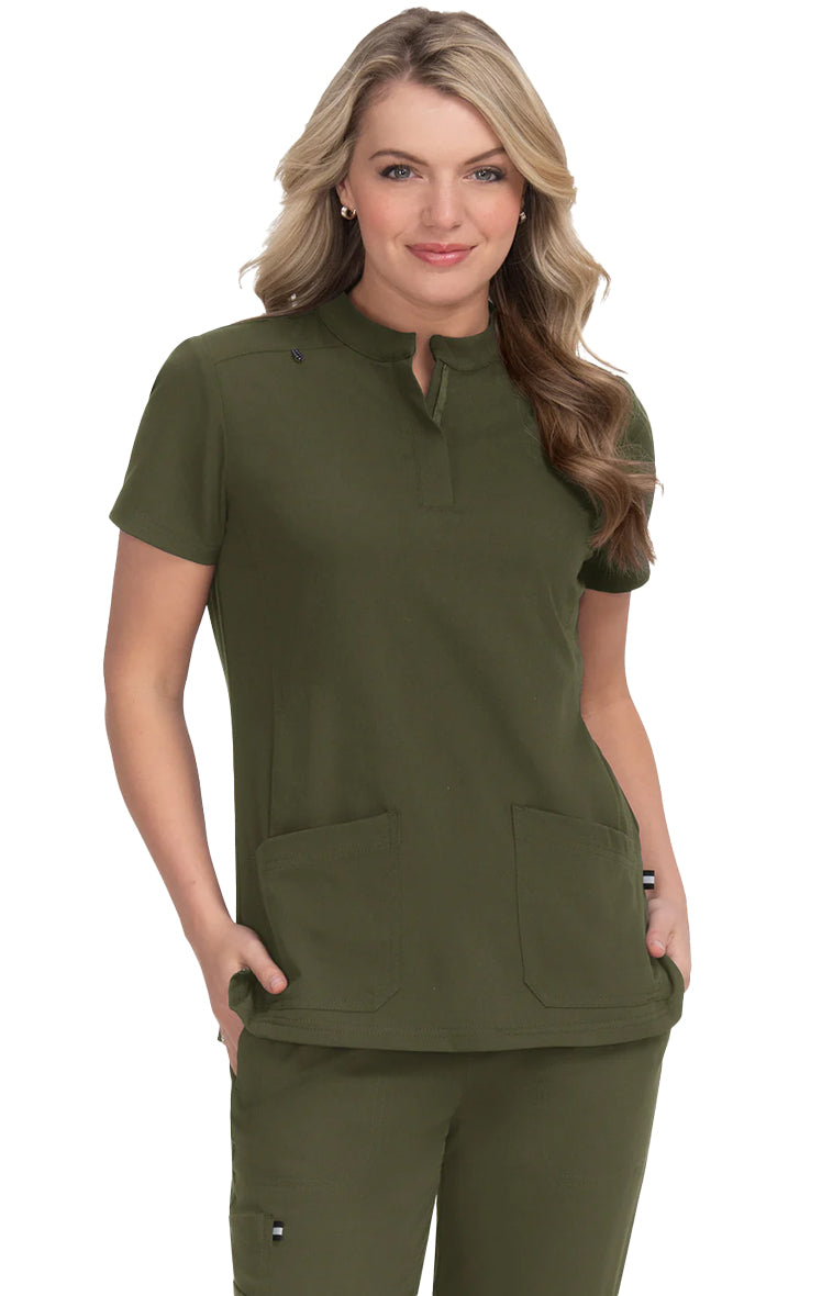 Koi - Next Gen Driven Women's 4-Pocket Mandarin Collar Scrub Top (1081)