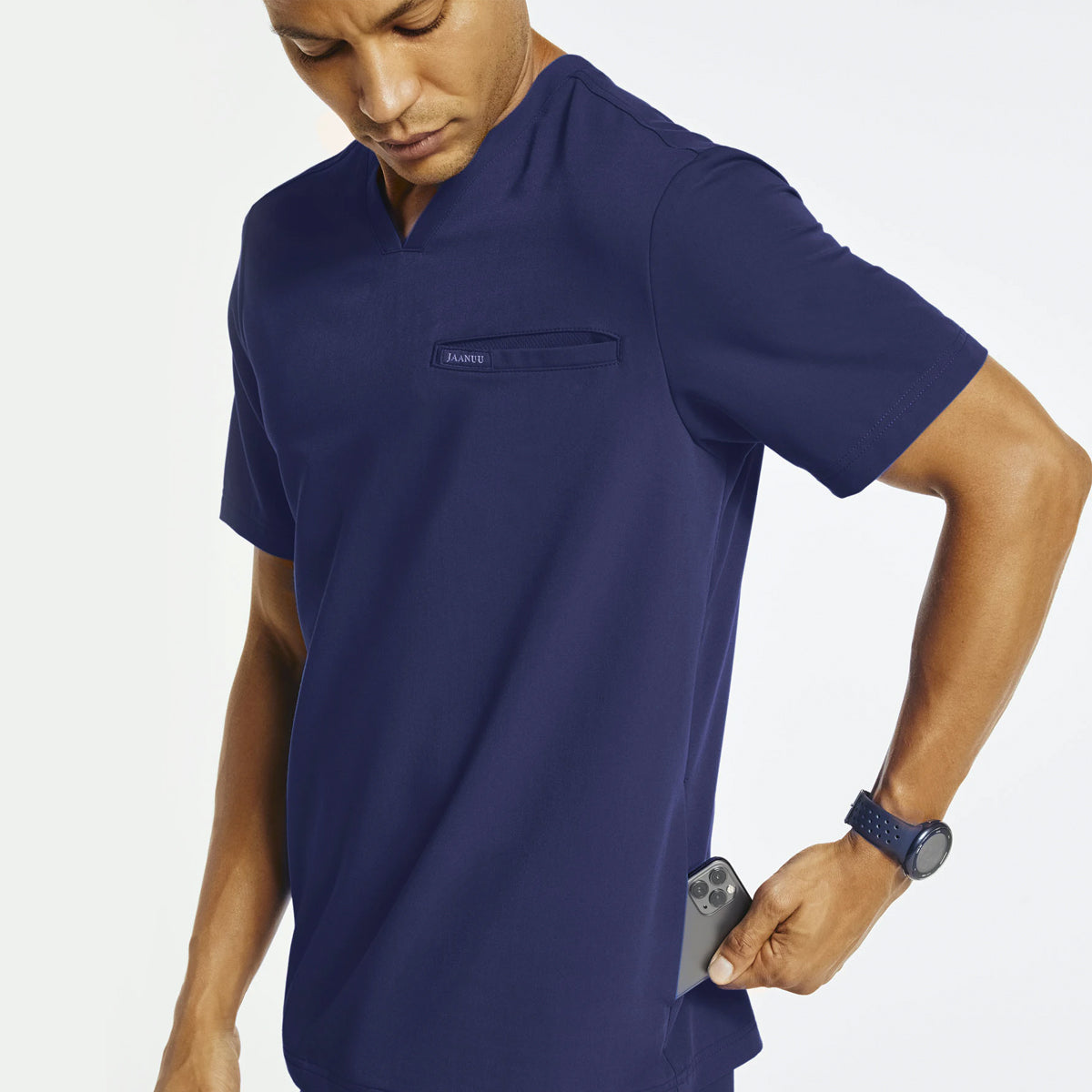 Jaanuu - Men's 4-Pocket V-Neck Scrub Top (J86028)