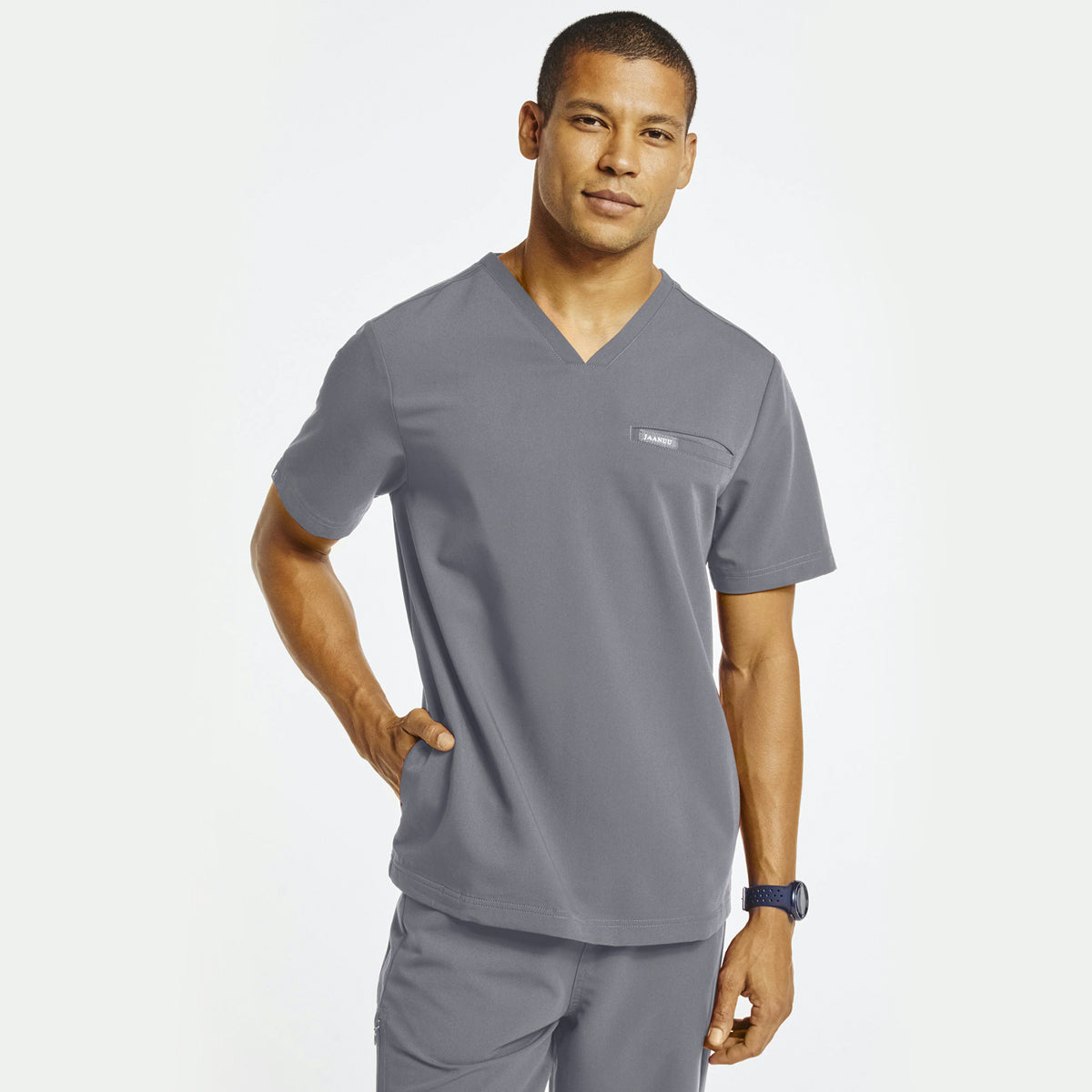 Jaanuu - Men's 4-Pocket V-Neck Scrub Top (J86028)